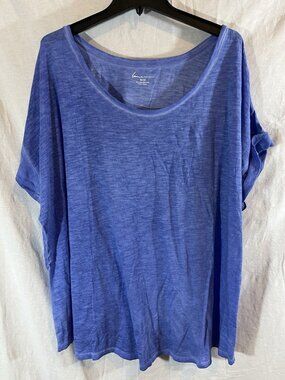 Lane Bryant Women’s 3X (26/28) Blue Heathered Short Sleeve Blouse